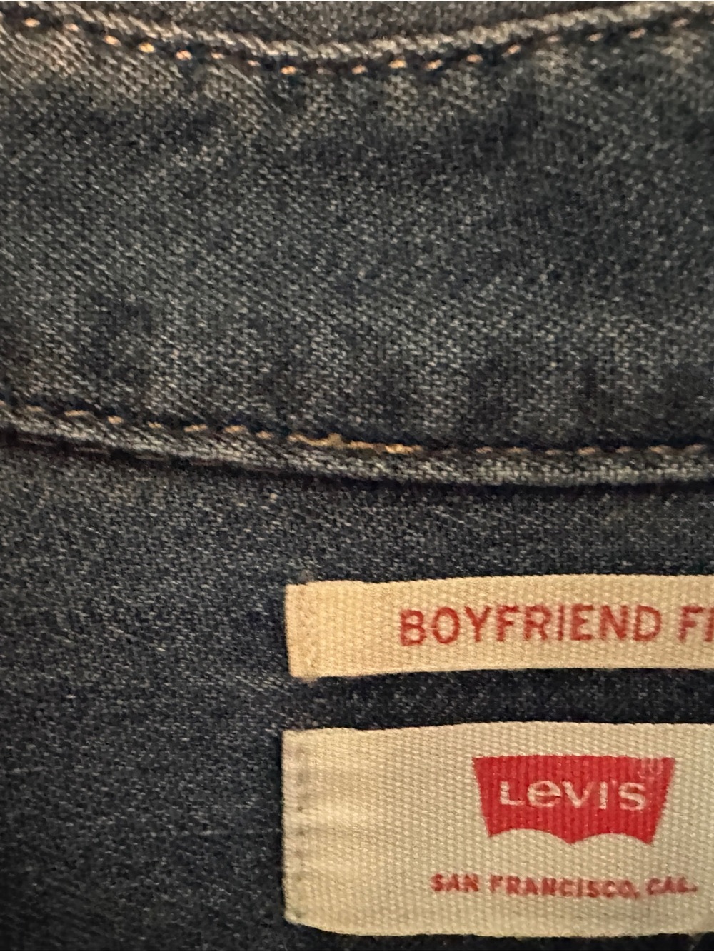 Levi's Dark Blue Denim Button-Down Shirt - Picture 3 of 4